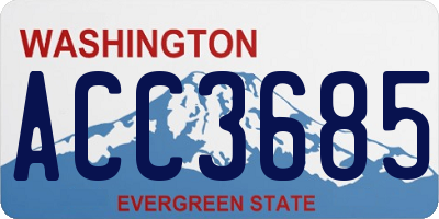WA license plate ACC3685