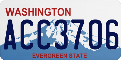 WA license plate ACC3706