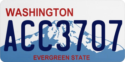 WA license plate ACC3707