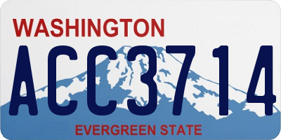 WA license plate ACC3714