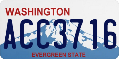 WA license plate ACC3716