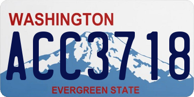 WA license plate ACC3718