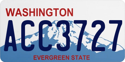 WA license plate ACC3727