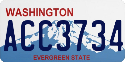 WA license plate ACC3734