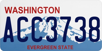 WA license plate ACC3738