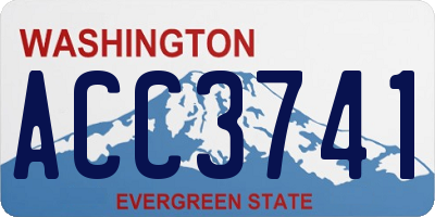 WA license plate ACC3741