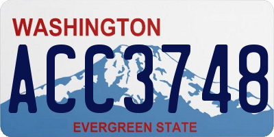 WA license plate ACC3748