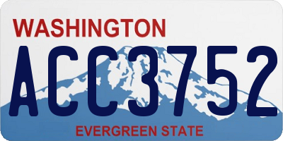 WA license plate ACC3752