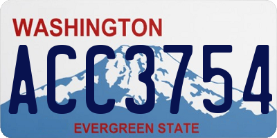 WA license plate ACC3754