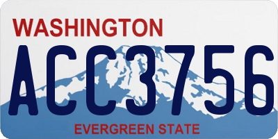 WA license plate ACC3756