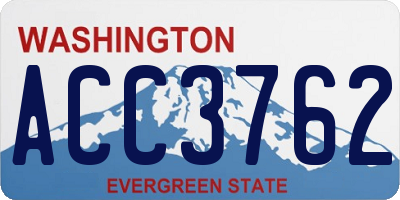 WA license plate ACC3762
