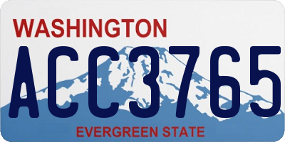 WA license plate ACC3765