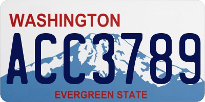 WA license plate ACC3789