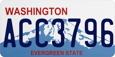 WA license plate ACC3796