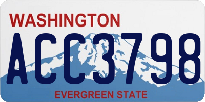WA license plate ACC3798