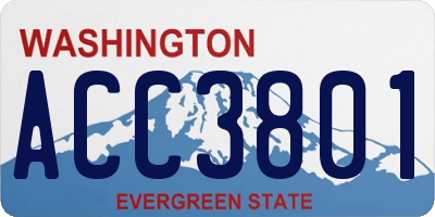 WA license plate ACC3801