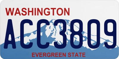 WA license plate ACC3809