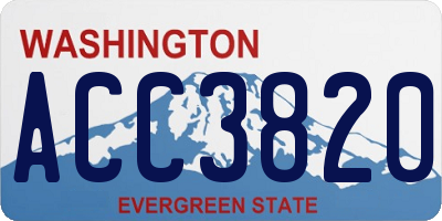 WA license plate ACC3820