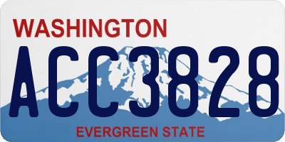 WA license plate ACC3828