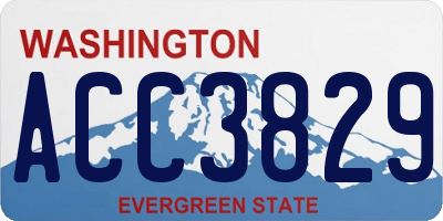 WA license plate ACC3829