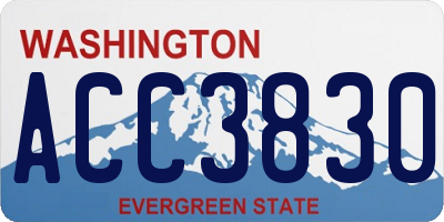 WA license plate ACC3830