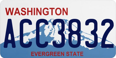 WA license plate ACC3832