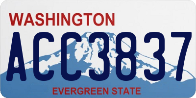 WA license plate ACC3837