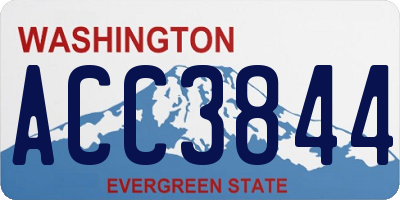 WA license plate ACC3844