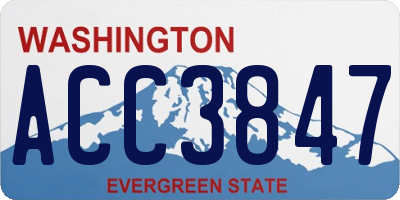 WA license plate ACC3847