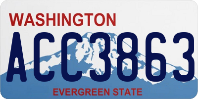 WA license plate ACC3863