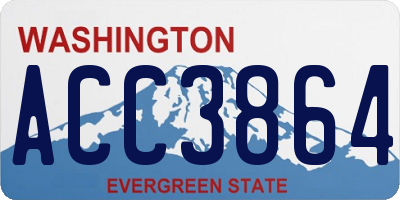 WA license plate ACC3864