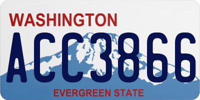 WA license plate ACC3866