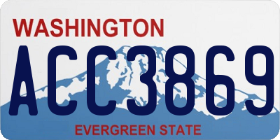 WA license plate ACC3869