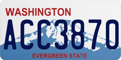 WA license plate ACC3870