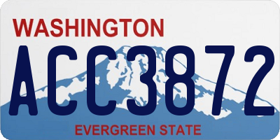 WA license plate ACC3872