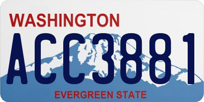 WA license plate ACC3881