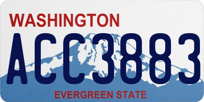 WA license plate ACC3883