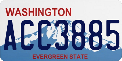 WA license plate ACC3885
