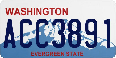 WA license plate ACC3891