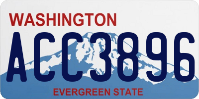 WA license plate ACC3896