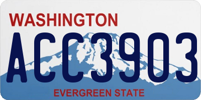 WA license plate ACC3903