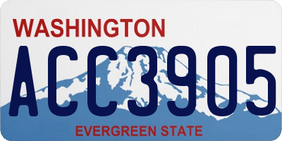 WA license plate ACC3905