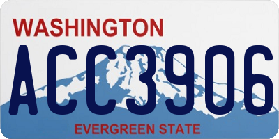 WA license plate ACC3906