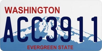 WA license plate ACC3911