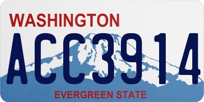 WA license plate ACC3914