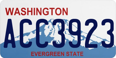 WA license plate ACC3923