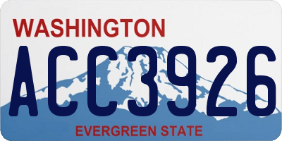 WA license plate ACC3926