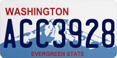 WA license plate ACC3928
