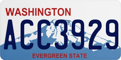 WA license plate ACC3929