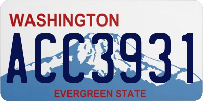 WA license plate ACC3931